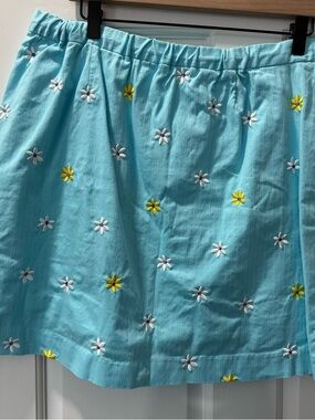 Lilly Pulitzer Aqua Blue Embroidered Daisy Skirt